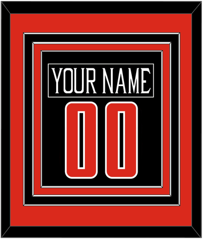 Texas Tech Baseball Nameplate & Number (Back) Combined - Alternate Black (2018-2019) - Premier Tier 3