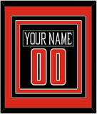 Texas Tech Baseball Nameplate & Number (Back) Combined - Alternate Black (2018-2019) - Triple Mat 3
