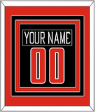 Texas Tech Baseball Nameplate & Number (Back) Combined - Alternate Black (2018-2019) - Triple Mat 3