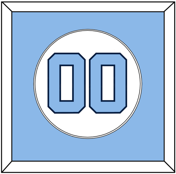 North Carolina Baseball Number - Home White (1999-2000) - Single Mat 1