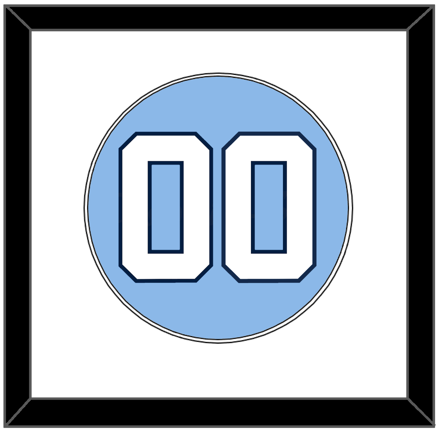 North Carolina Baseball Number - Road Light Blue (2013-2014) - Essential Tier 1