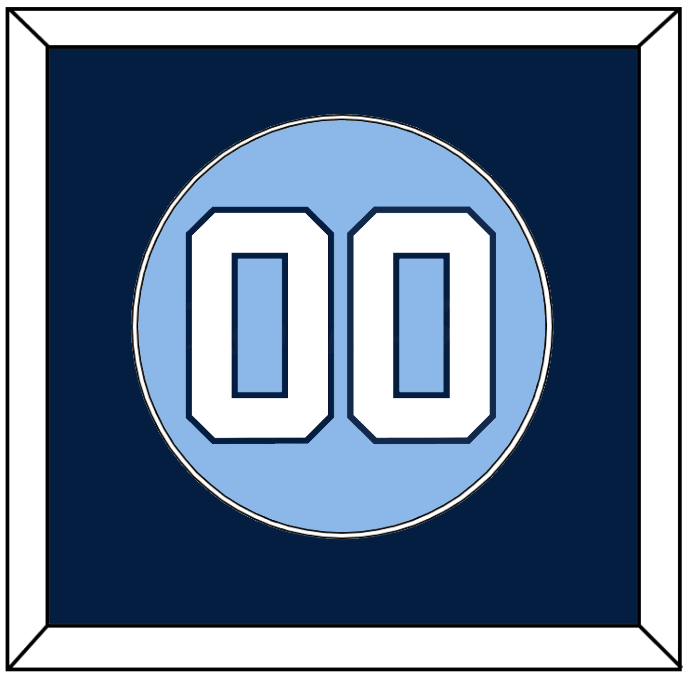 North Carolina Baseball Number - Road Light Blue (2013-2014) - Essential Tier 2
