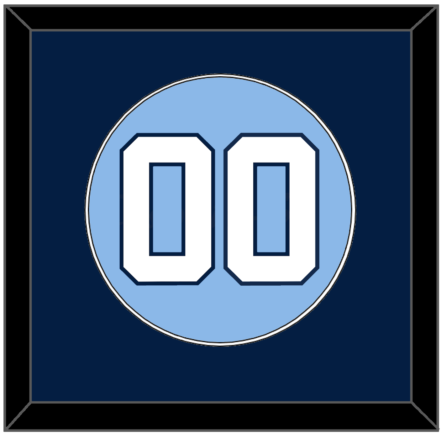 North Carolina Baseball Number - Road Light Blue (2013-2014) - Essential Tier 2