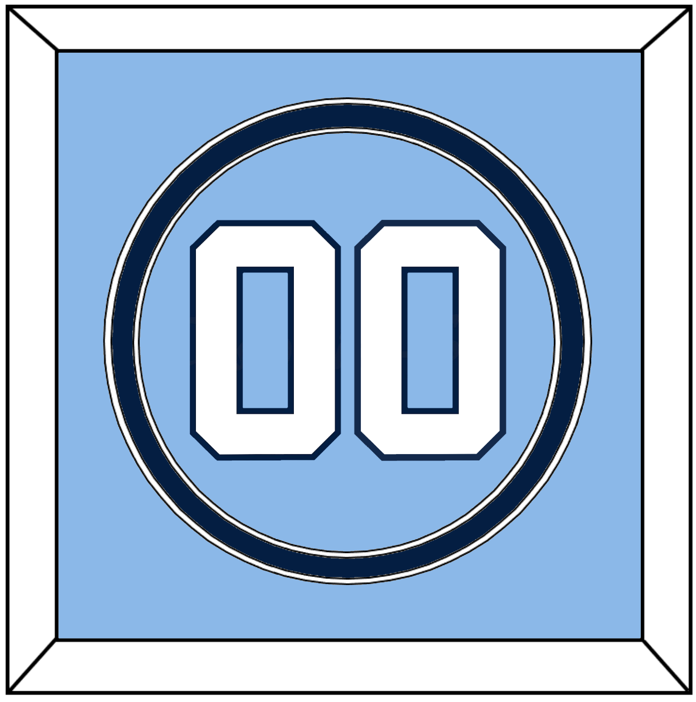North Carolina Baseball Number - Road Light Blue (2013-2014) - Signature Tier 2