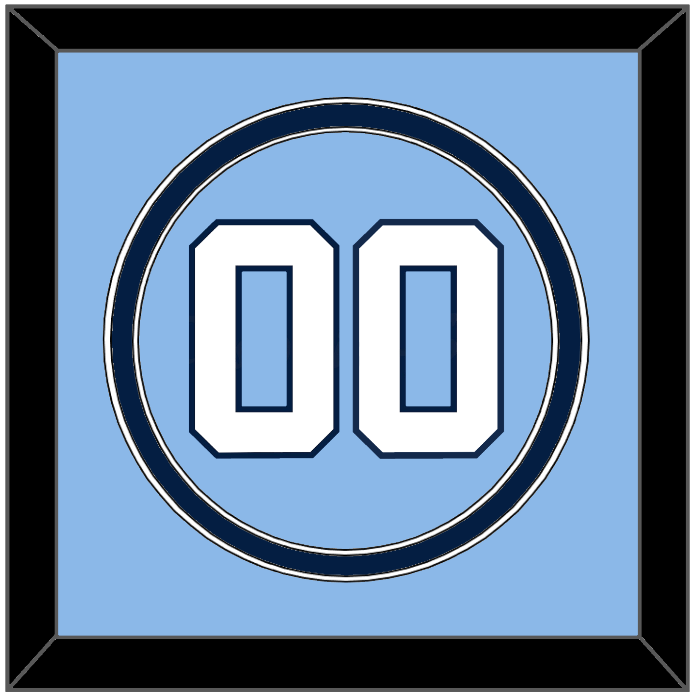 North Carolina Baseball Number - Road Light Blue (2013-2014) - Signature Tier 2