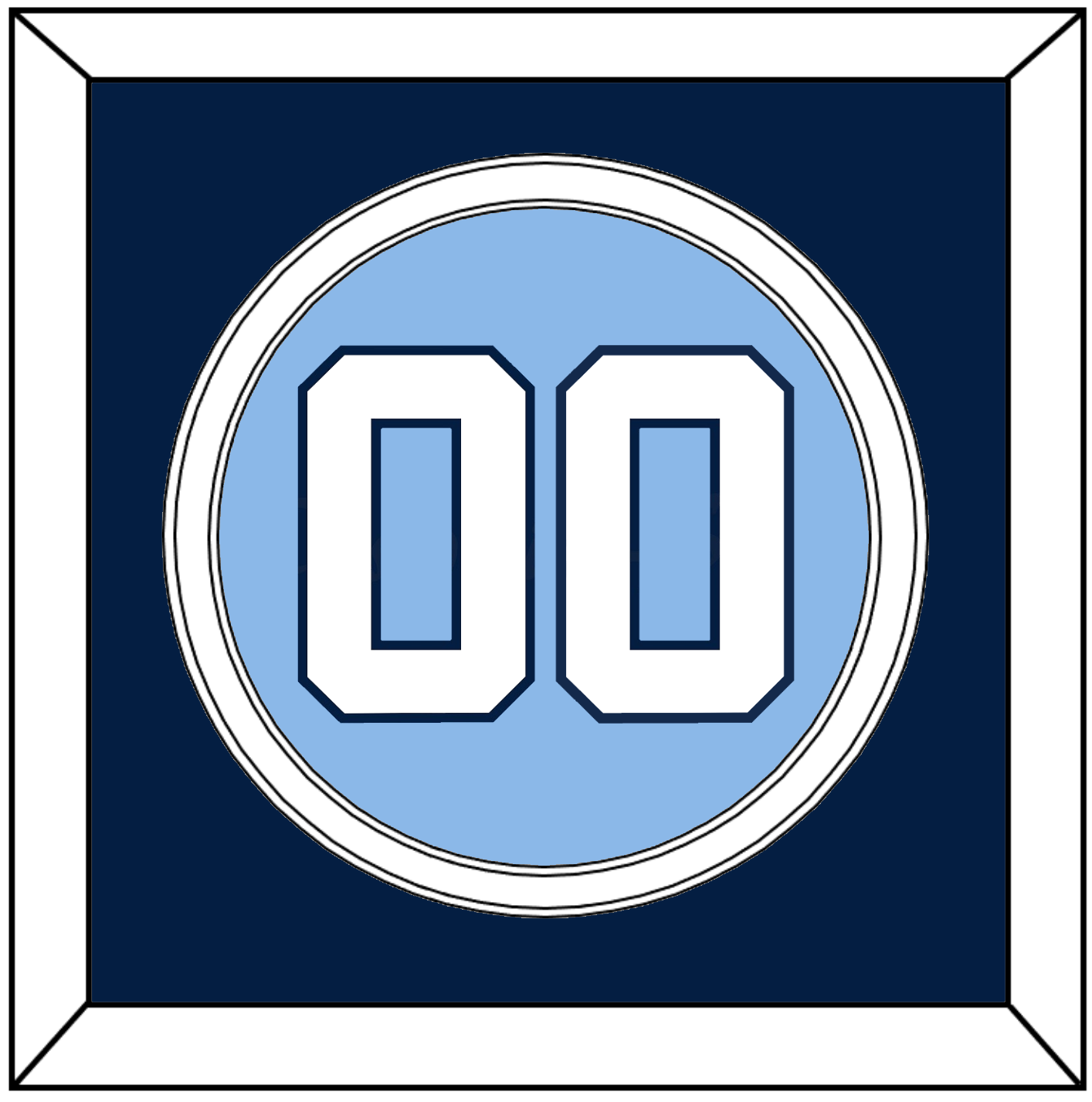 North Carolina Baseball Number - Road Light Blue (2013-2014) - Signature Tier 3
