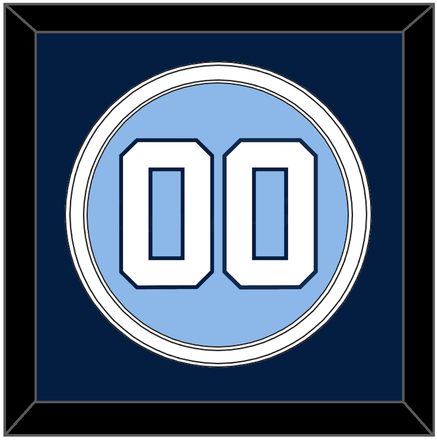 North Carolina Baseball Number - Road Light Blue (2013-2014) - Signature Tier 3