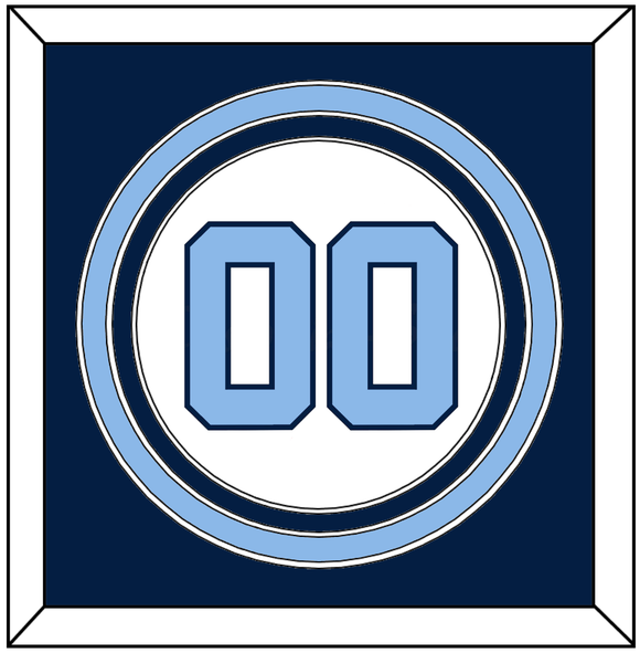 North Carolina Baseball Number - Home White (1999-2000) - Triple Mat 3