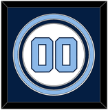 North Carolina Baseball Number - Home White (1999-2000) - Triple Mat 3