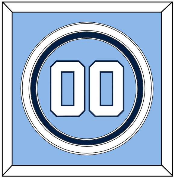 North Carolina Baseball Number - Road Light Blue (2013-2014) - Triple Mat 2