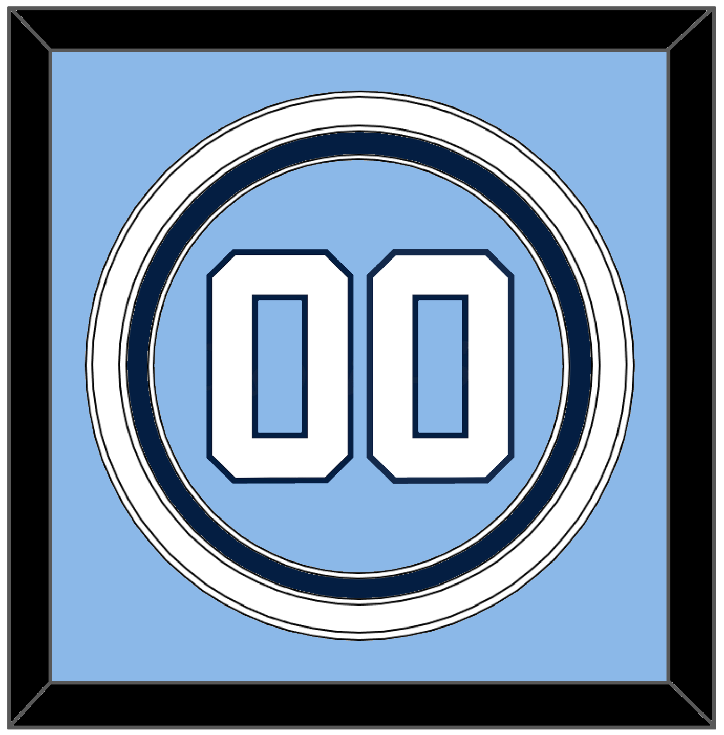 North Carolina Baseball Number - Road Light Blue (2013-2014) - Premier Tier 2