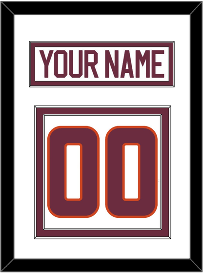 Virginia Tech Hockey Nameplate & Number (Back) - Home White - Signature Tier 1