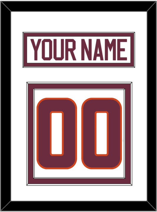 Virginia Tech Hockey Nameplate & Number (Back) - Home White - Signature Tier 1