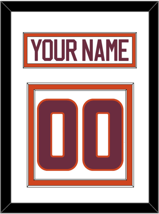 Virginia Tech Hockey Nameplate & Number (Back) - Home White - Signature Tier 2