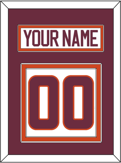 Virginia Tech Hockey Nameplate & Number (Back) - Home White - Signature Tier 3