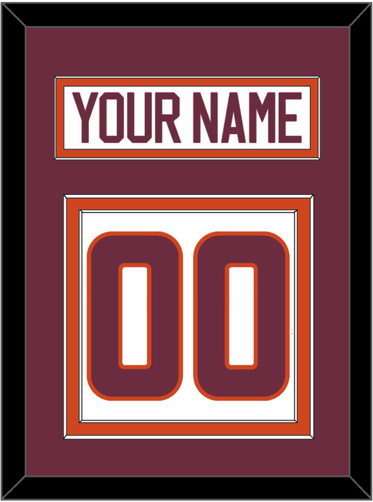 Virginia Tech Hockey Nameplate & Number (Back) - Home White - Signature Tier 3