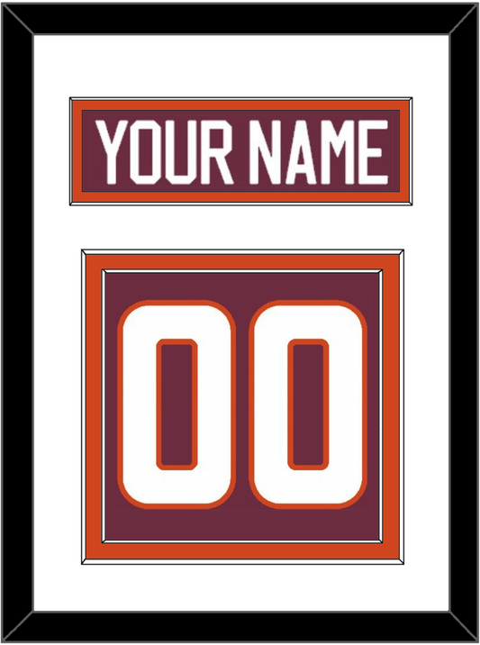 Virginia Tech Hockey Nameplate & Number (Back) - Road Maroon - Signature Tier 1