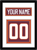 Virginia Tech Hockey Nameplate & Number (Back) - Road Maroon - Double Mat 1