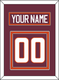 Virginia Tech Hockey Nameplate & Number (Back) - Road Maroon - Double Mat 2