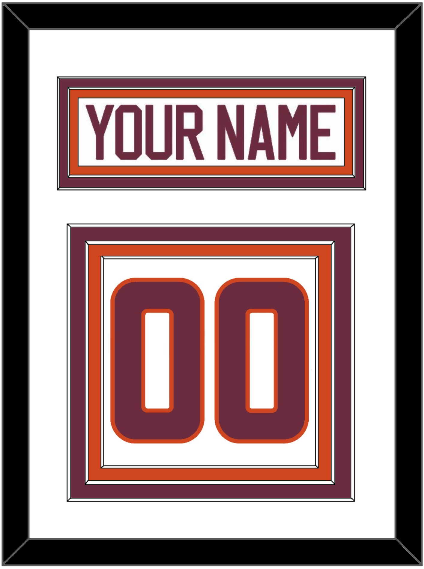 Virginia Tech Hockey Nameplate & Number (Back) - Home White - Premier Tier 1