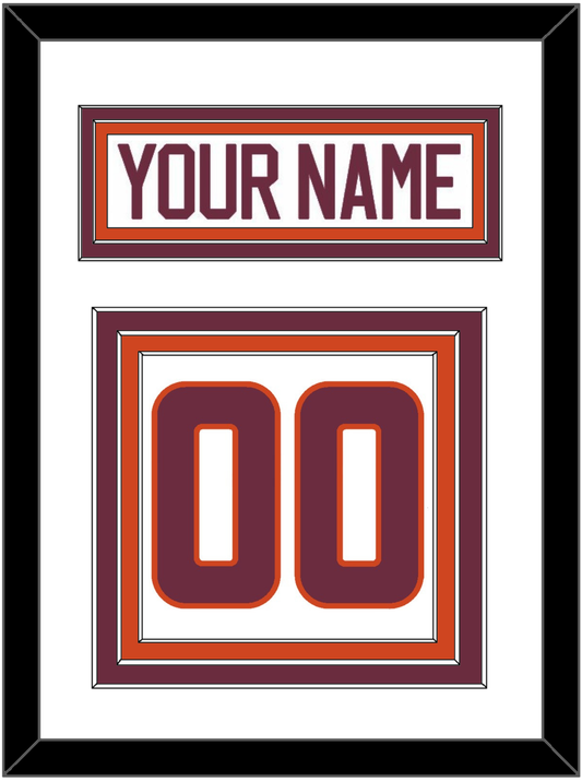 Virginia Tech Hockey Nameplate & Number (Back) - Home White - Premier Tier 1