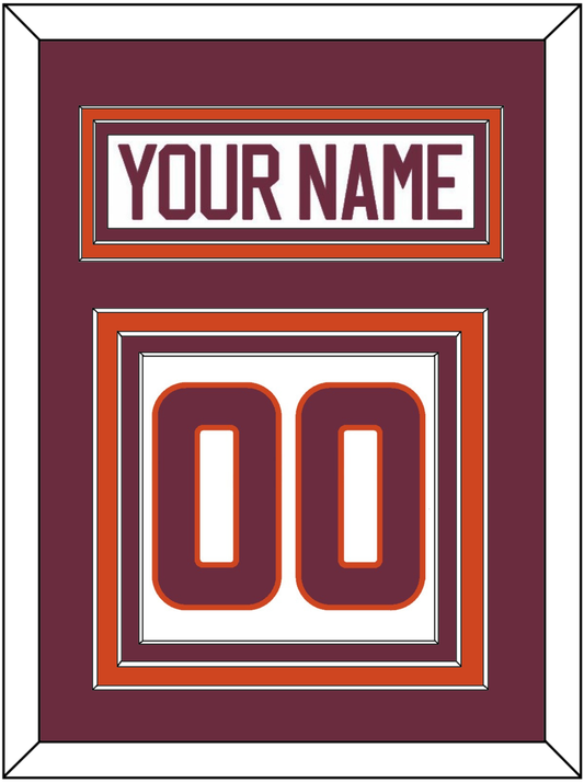 Virginia Tech Hockey Nameplate & Number (Back) - Home White - Premier Tier 2