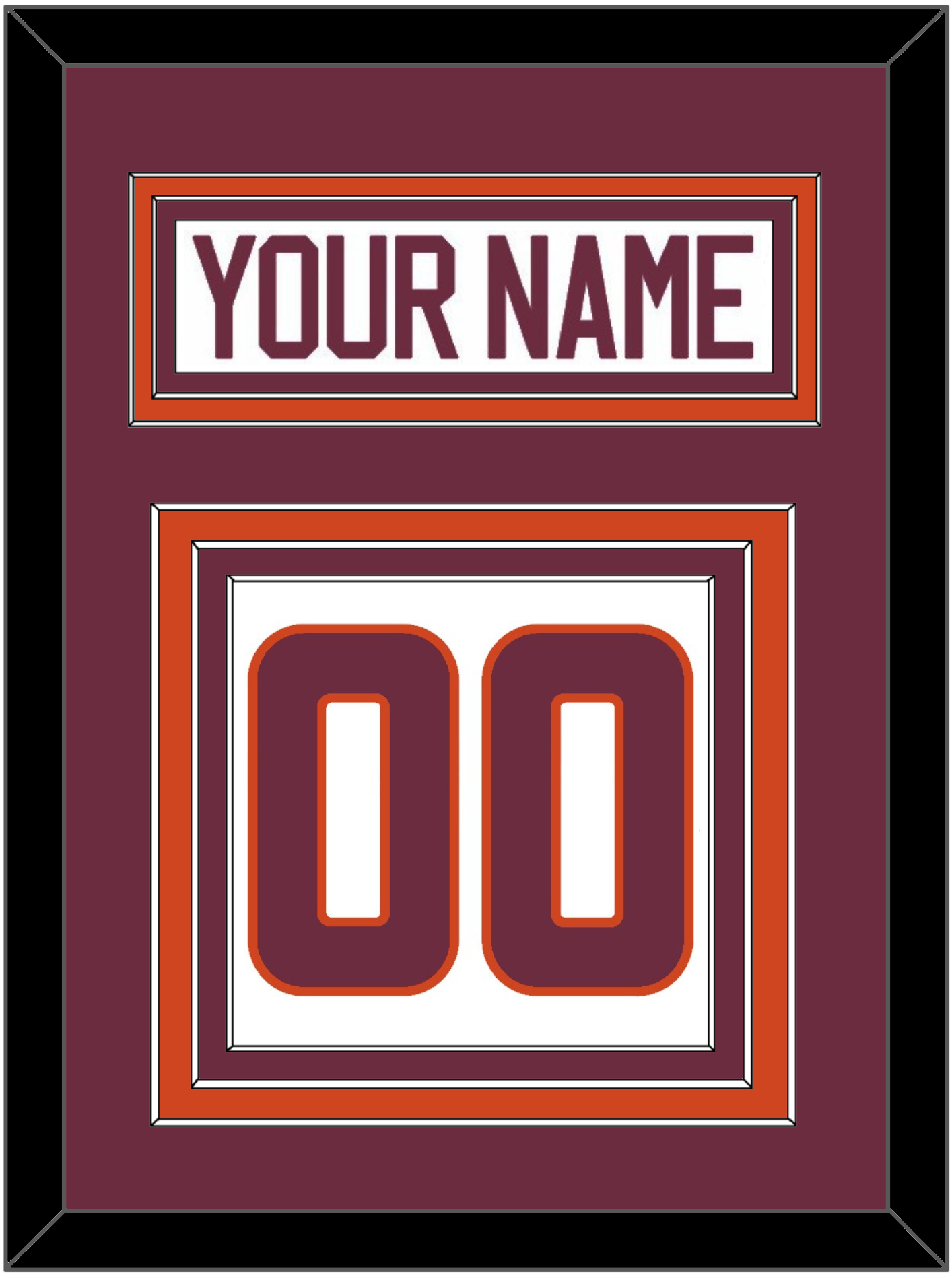 Virginia Tech Hockey Nameplate & Number (Back) - Home White - Premier Tier 2