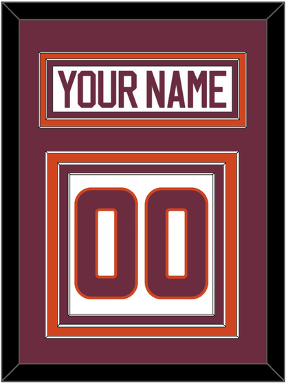 Virginia Tech Hockey Nameplate & Number (Back) - Home White - Premier Tier 2