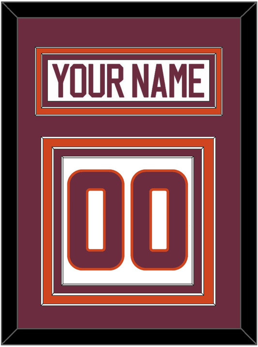 Virginia Tech Hockey Nameplate & Number (Back) - Home White - Premier Tier 2