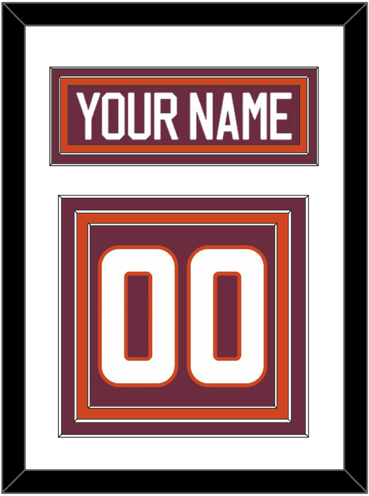 Virginia Tech Hockey Nameplate & Number (Back) - Road Maroon - Premier Tier 1