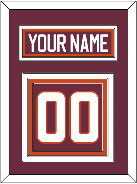 Virginia Tech Hockey Nameplate & Number (Back) - Road Maroon - Premier Tier 2