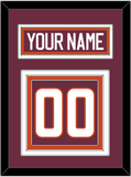 Virginia Tech Hockey Nameplate & Number (Back) - Road Maroon - Triple Mat 2
