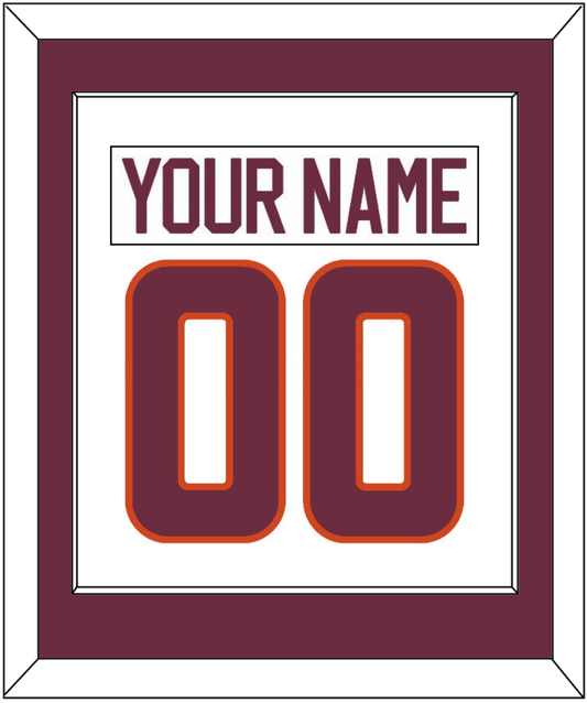 Virginia Tech Hockey Nameplate & Number (Back) Combined - Home White - Essential Tier 1