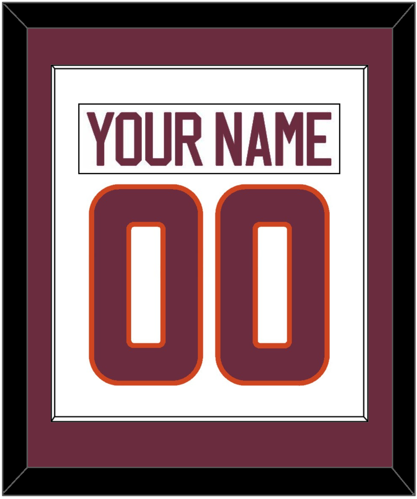 Virginia Tech Hockey Nameplate & Number (Back) Combined - Home White - Essential Tier 1