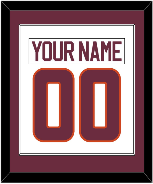 Virginia Tech Hockey Nameplate & Number (Back) Combined - Home White - Essential Tier 1