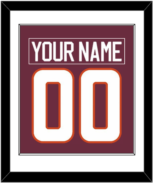 Virginia Tech Hockey Nameplate & Number (Back) Combined - Road Maroon - Essential Tier 1