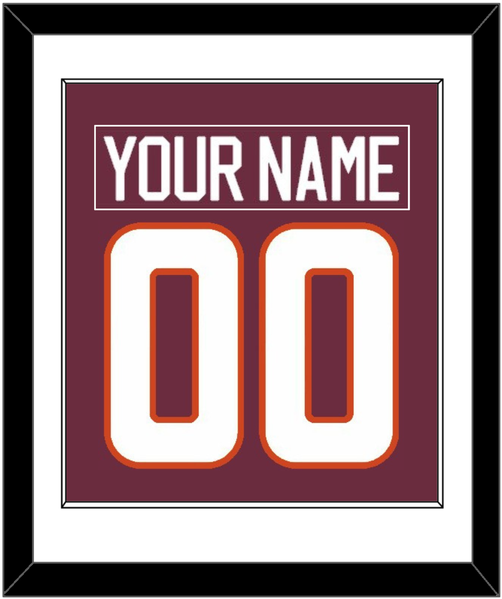 Virginia Tech Hockey Nameplate & Number (Back) Combined - Road Maroon ...