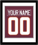 Virginia Tech Hockey Nameplate & Number (Back) Combined - Road Maroon - Single Mat 1