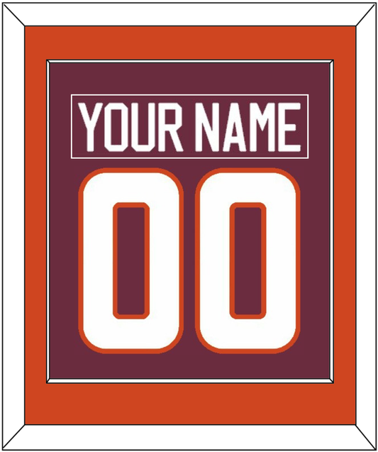 Virginia Tech Hockey Nameplate & Number (Back) Combined - Road Maroon - Essential Tier 2