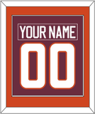 Virginia Tech Hockey Nameplate & Number (Back) Combined - Road Maroon - Single Mat 2