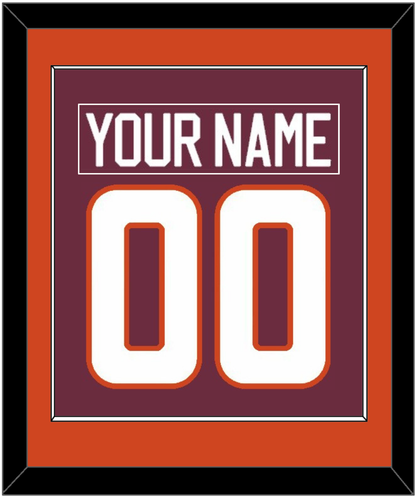 Virginia Tech Hockey Nameplate & Number (Back) Combined - Road Maroon - Essential Tier 2