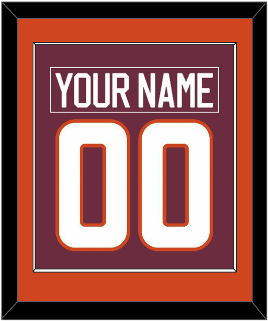 Virginia Tech Hockey Nameplate & Number (Back) Combined - Road Maroon - Essential Tier 2