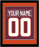 Virginia Tech Hockey Nameplate & Number (Back) Combined - Road Maroon - Single Mat 2