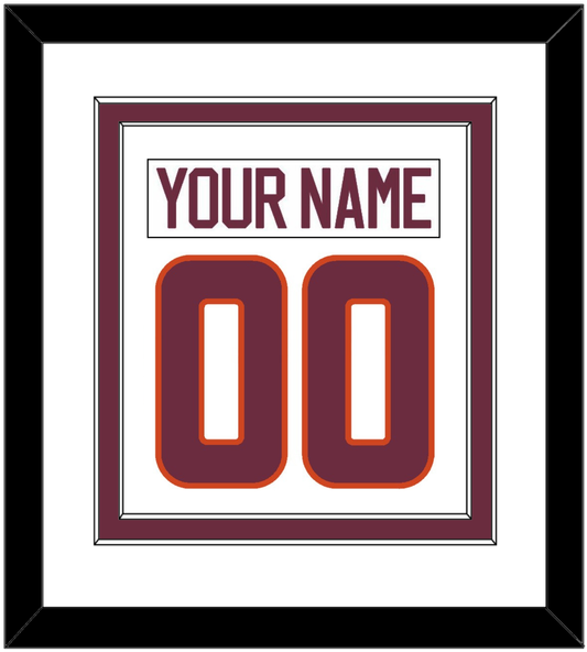 Virginia Tech Hockey Nameplate & Number (Back) Combined - Home White - Signature Tier 1