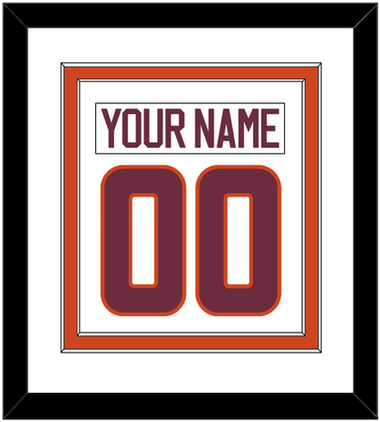 Virginia Tech Hockey Nameplate & Number (Back) Combined - Home White - Signature Tier 2
