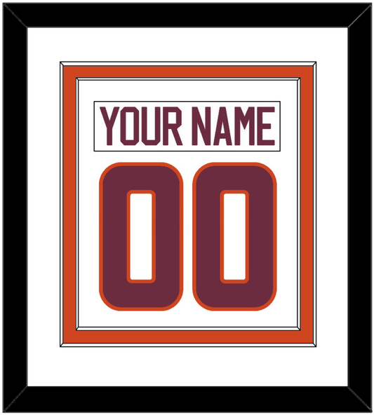Virginia Tech Hockey Nameplate & Number (Back) Combined - Home White - Signature Tier 2