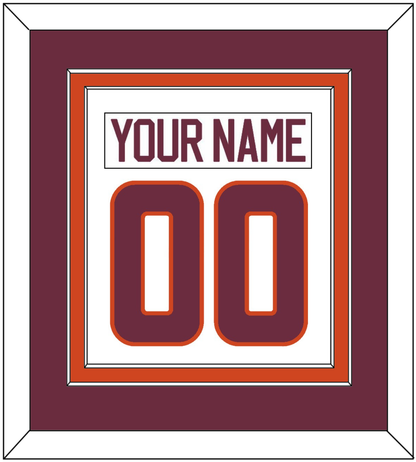 Virginia Tech Hockey Nameplate & Number (Back) Combined - Home White - Signature Tier 3