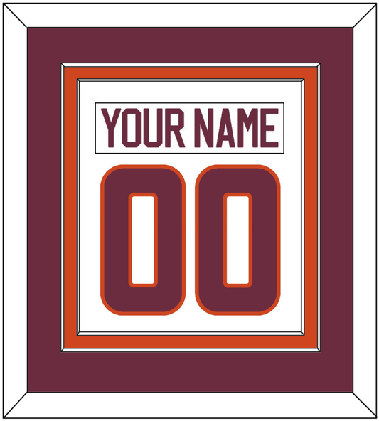 Virginia Tech Hockey Nameplate & Number (Back) Combined - Home White - Signature Tier 3