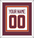 Virginia Tech Hockey Nameplate & Number (Back) Combined - Home White - Double Mat 3