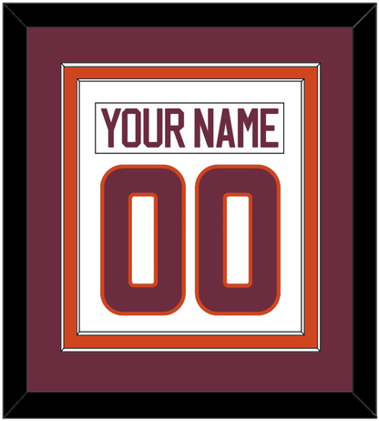 Virginia Tech Hockey Nameplate & Number (Back) Combined - Home White - Signature Tier 3